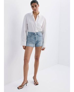 Mango Strass Denim Shorts - Blue