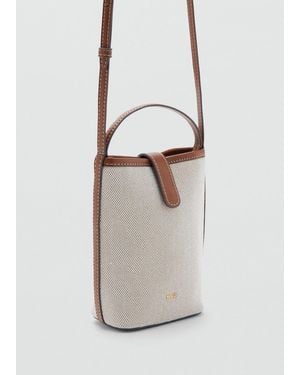 Mango Canvas Crossbody Mobile Case - White