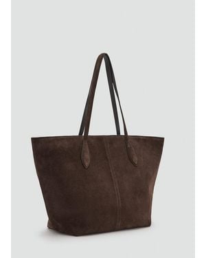 Mango Suede Shopper Bag - Brown