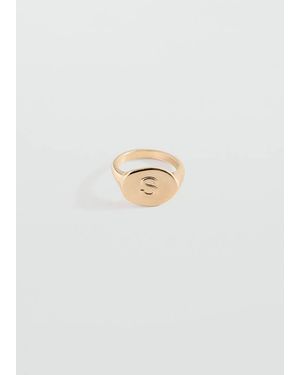 MANGO TEEN S Letter Signet Ring - White
