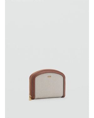 Mango Contrasting Canvas Wallet - Multicolor