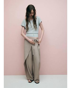 MANGO TEEN Wide-Leg Pareo Trousers - Multicolour