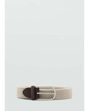 Mango Braided Elastic Belt - Natural
