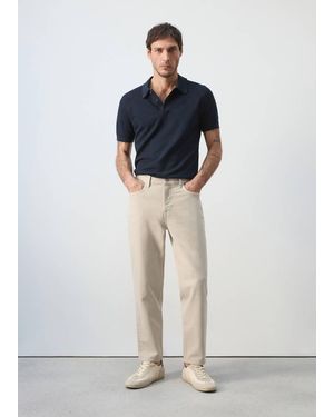 Mango Ben Cropped Tapered-Fit Jeans - Natural