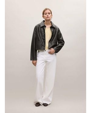 MANGO TEEN Faux Leather Jacket With Buttons - Natural