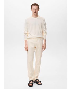 Mango Fine-Knit Jumper - White