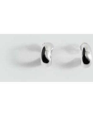 Mango Stainless Steel Semi-Hoop Earrings - White