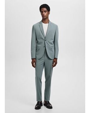 Mango Giacca Completo París Super Slim-Fit Verde Acqua
