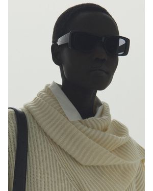 Mango Rectangular-Frame Sunglasses - Black