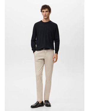 Mango Barna Slim-Fit Twill Chino Trousers - Black