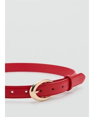 Mango Oval Buckle Belt - Red