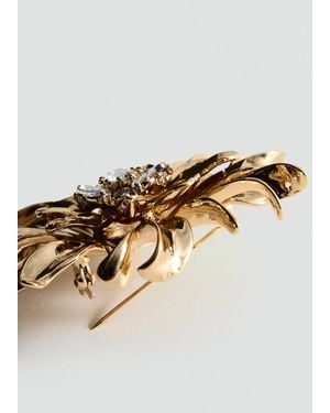 Mango Spilla Metallo Fiore Oro - Metallizzato