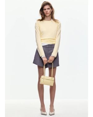 Mango Knitted Jumper With Tie Back Detail - White