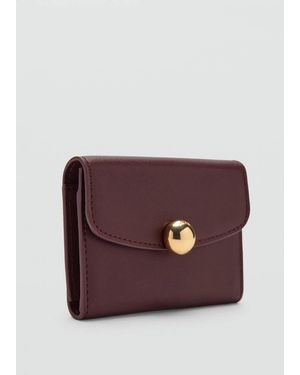 Mango Jewel Button Flap Purse - Purple