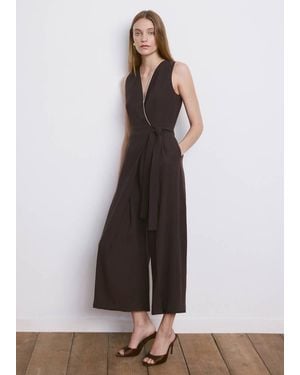 Mango Belt Wrap Jumpsuit - White