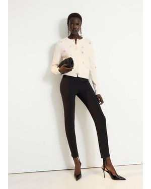 Mango Cardigan Avec Perles Et Strass Écru - Neutre