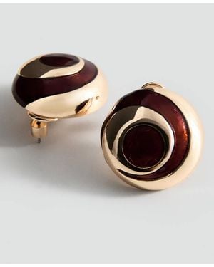 Mango Embossed Spiral Earrings - Metallic