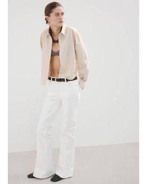 Mango Flared High-Rise Jeans - White