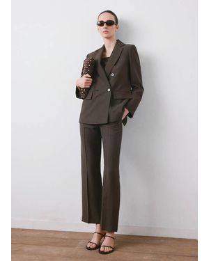 Mango Straight-Fit Lyocell Suit Jacket - Grey
