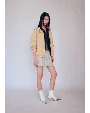 Mango Oversized Bomber Jacket Medium - White