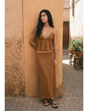 MANGO TEEN Wrap Flowy Skirt - Brown
