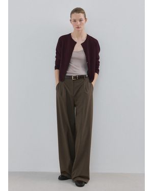 Mango Fine-Knit Straight-Fit Cardigan - Blue