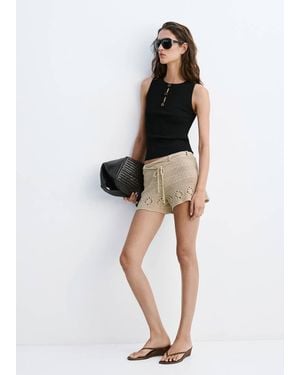 Mango Top Coste Perline Nero