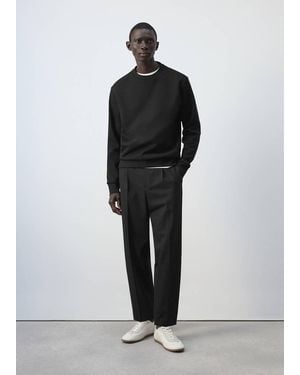 Mango Sweatshirt Aus 100 Baumwolle, Regular Fit - Schwarz
