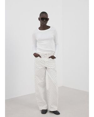 Mango Polka Dot Balloon Jeans - White