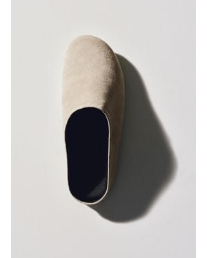 Mango Suede Leather Clogs - White