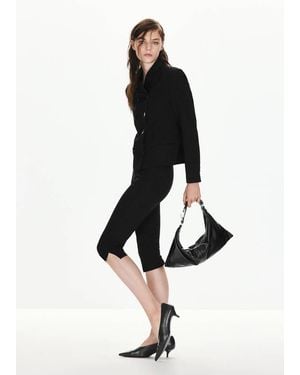 Mango Veste Crop Croisée Noir