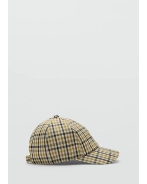 Mango Cap With Check Visor - Multicolour