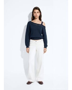 MANGO TEEN 100% Cotton Asymmetric Jersey Jumper - Blue
