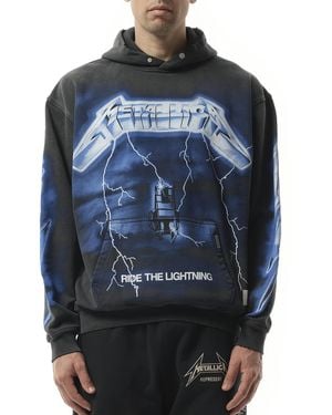 Represent Metallica Ride The Lightning Hoodie, Long Sleeves, 100% Cotton, Size: Small - Blue