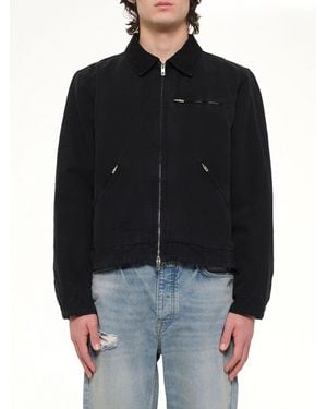Represent The Leather Work Jacket - Black