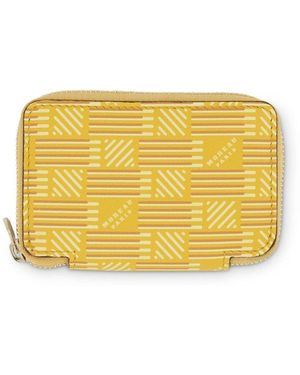 Moreau Mini Zip Wallet, 100% Calfskin - Yellow