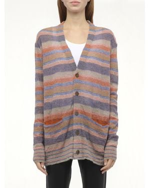 Loewe X Paula Stripe Cardigancolour, Size: Small - Gray