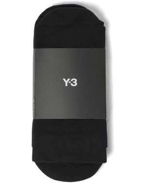 Y-3 Stripe Socks, 100% Cotton, Size: Small - Black