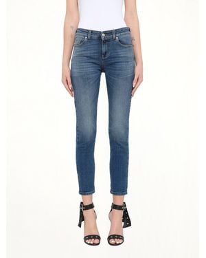 McQueen Embroidered Denim Jeans - Blue