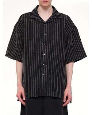 Willy Chavarria Camp Collar Ss Shirt - Black