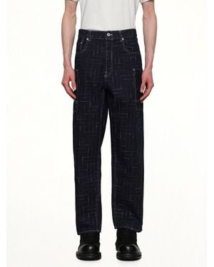 KENZO Weave Cargo Monkey Fit Jeans - Blue