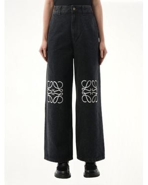 Loewe Anagram Baggy Cotton Jeans - Black