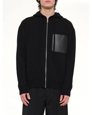 Loewe Wool Zip-Up Hoodie - Black