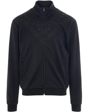 Marcelo Burlon Bandana Slim Track Jacket, Long Sleeves, 100% Cotton, Size: Small - Blue