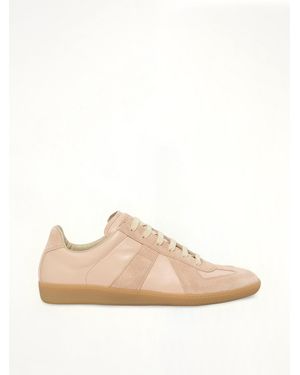Maison Margiela Replica Leather Trainer - Natural