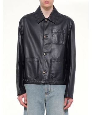 Loewe Leather Workwear Jacket - Black