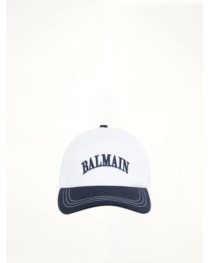 Balmain Emb Bicolour Cotton Cap - Blue