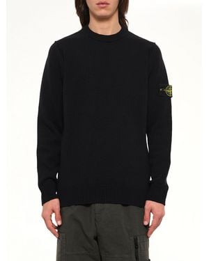 Stone Island 5100072 Lambswool Crewneck Jumper - Black