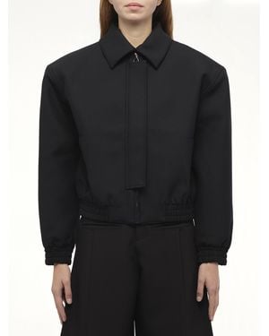 Fax Copy Express Zip Shoulder Jacket, 100% Polyester, Size: Medium - Black