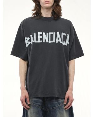 Balenciaga Tape Type Medium Fit T-Shirt in White for Men | Lyst